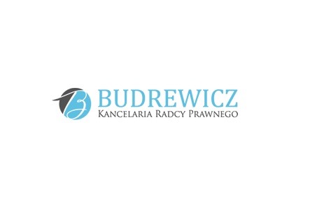 Logo Kancelarii Radcy Prawnego Budrewicz z inicjałem 'B' wkomponowanym w okrągły symbol.