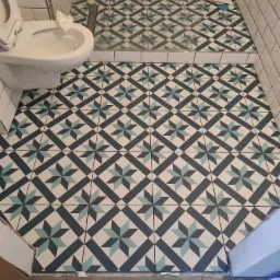 Całościowa realizacja łazienki.