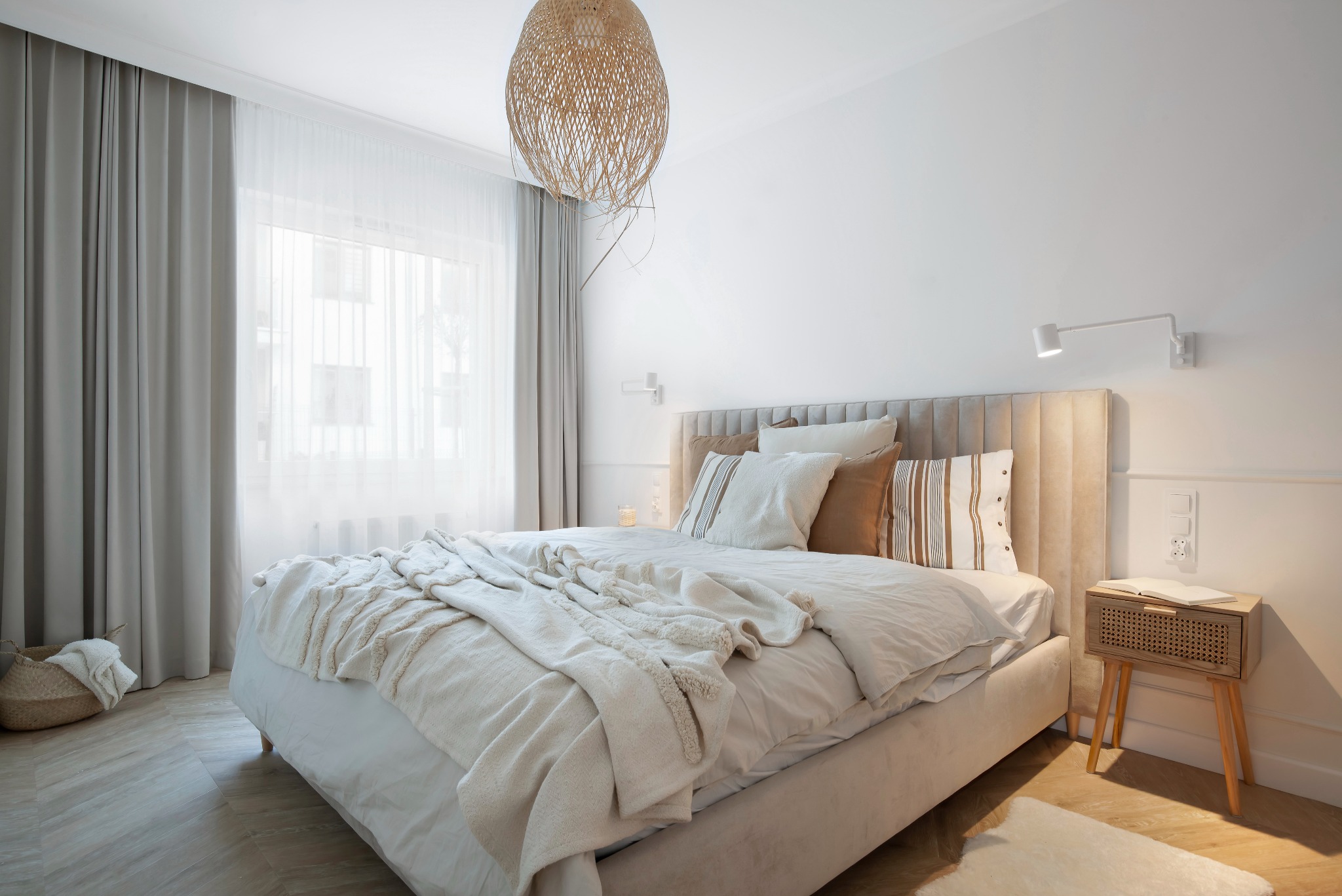 Realizacja projektu mieszkania w stylu boho w Gdyni Oksywiu