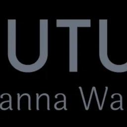 Logo firmy 'FUTURUM Joanna Walichnowska' z symbolem kalkulatora w lewym górnym rogu, utrzymane w szarej kolorystyce na czarnym tle.