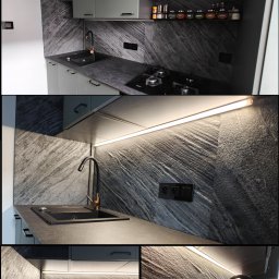 HTS Home&Apartment PARTNER - Wykonanie fartucha kuchennego z zastosowanie forniru kamiennego Slate-Lite.