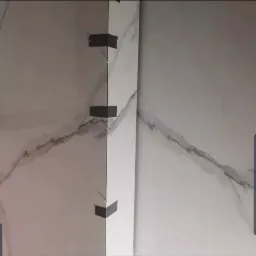 detal wykończenia - krawędzie spieków kwarcowych zacinane pod kątem 45 stopni