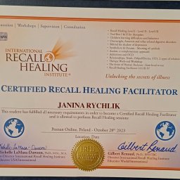 Certyfikat Facylitator Recall Healing/ Totalna Biologia 

