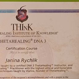 Certyfikat Thetahealong DNA 3


