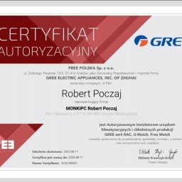 Jestem autoryzowanym instalatorem urządzeń firmy Gree.