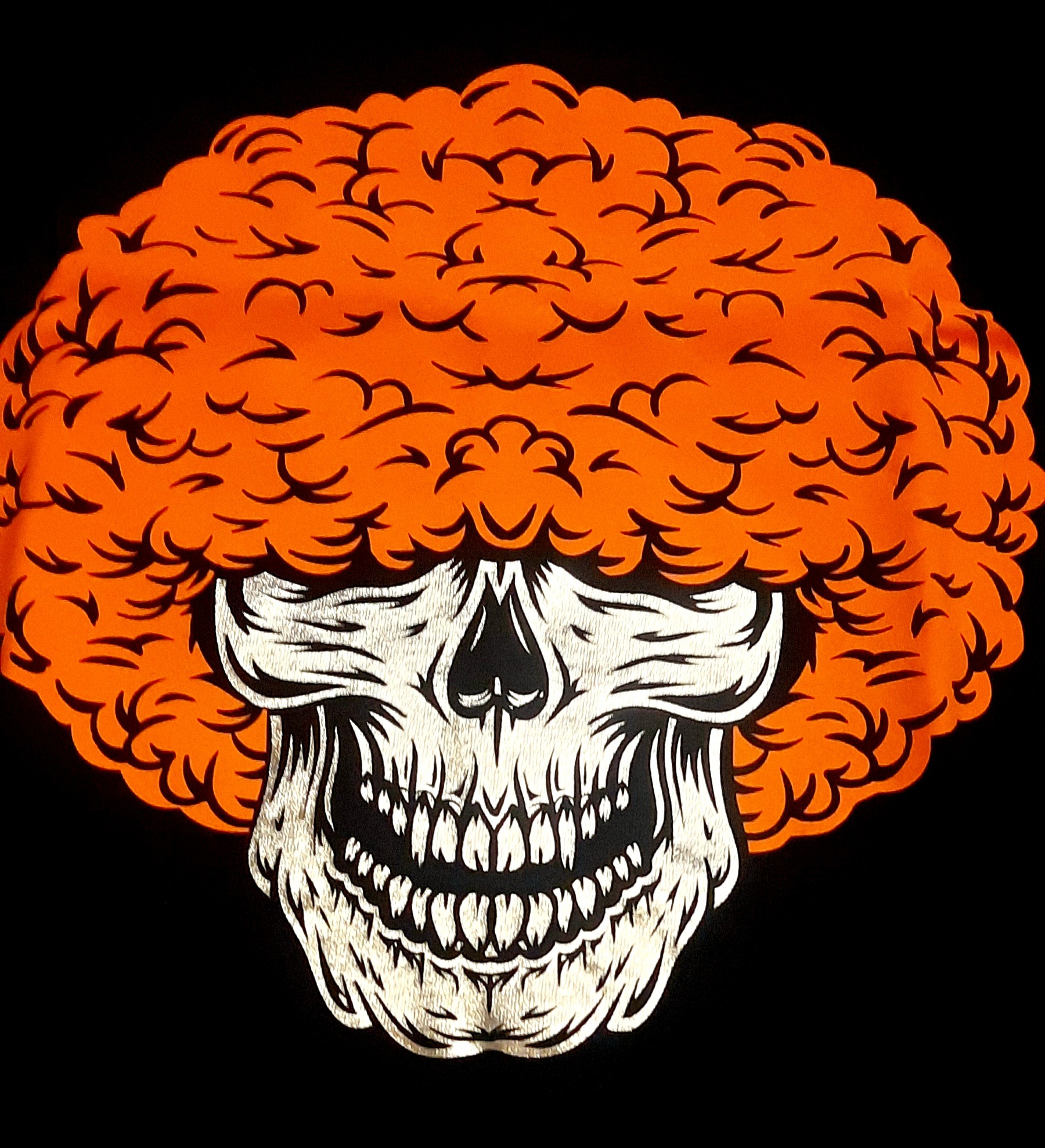 srebrny flex + flock pomarańczowy