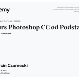 Certyfikat ukończenia kursu Photoshop CC