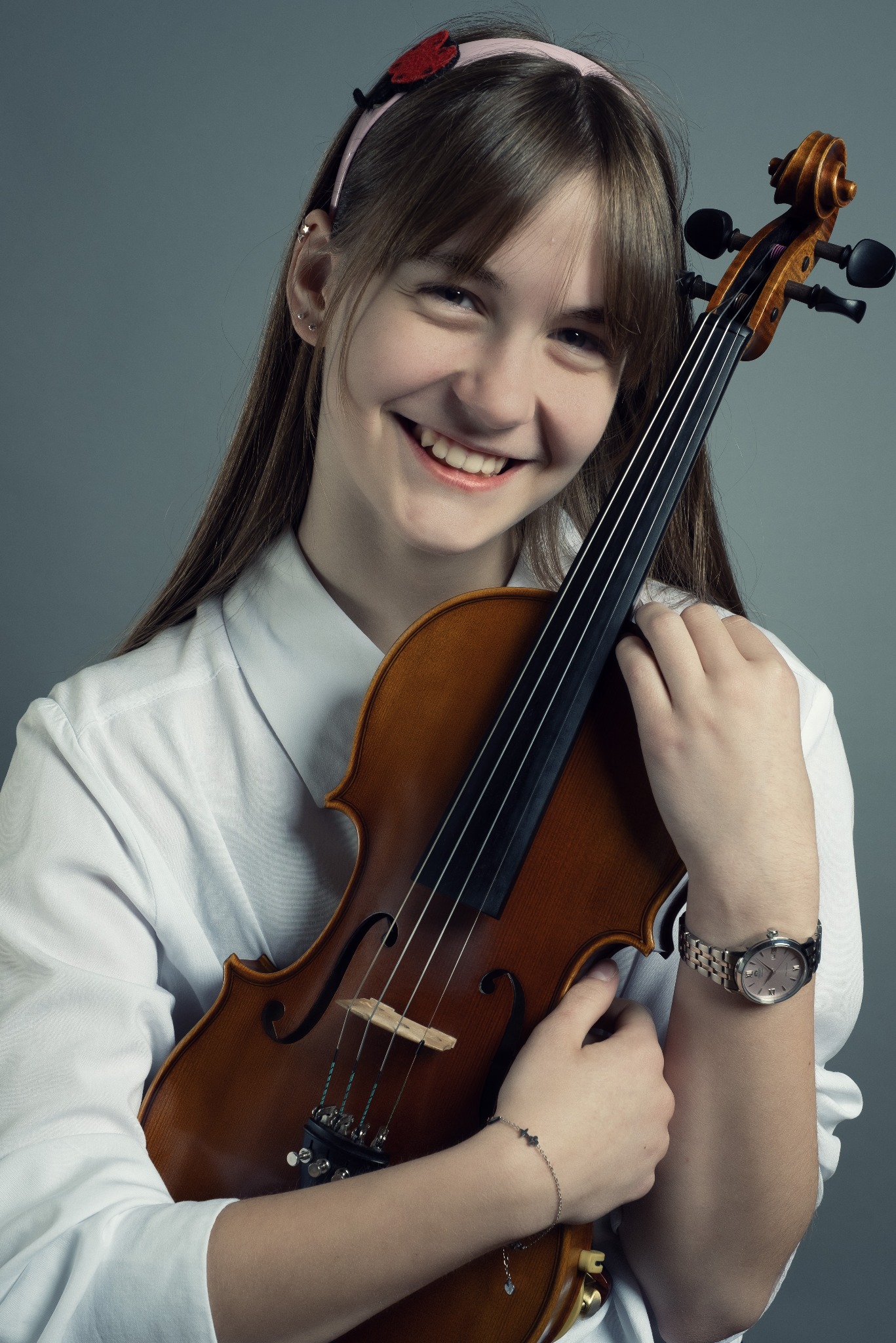 Zdjęcie z sesji dla młodych muzyków.