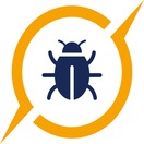 Ikona przedstawiająca stylizowanego, ciemnoniebieskiego chrząszcza wewnątrz żółtego okręgu przeciętego symbolem błyskawicy.