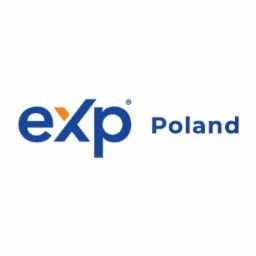 Logo firmy EXP Poland, z napisem w kolorze niebieskim i pomarańczowym na białym tle.