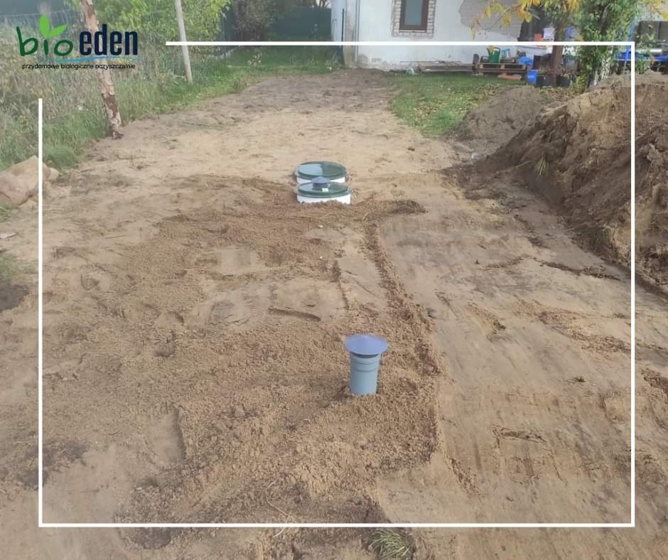 Oczyszczalnia z poletkiem rozsączajacym w gruncie