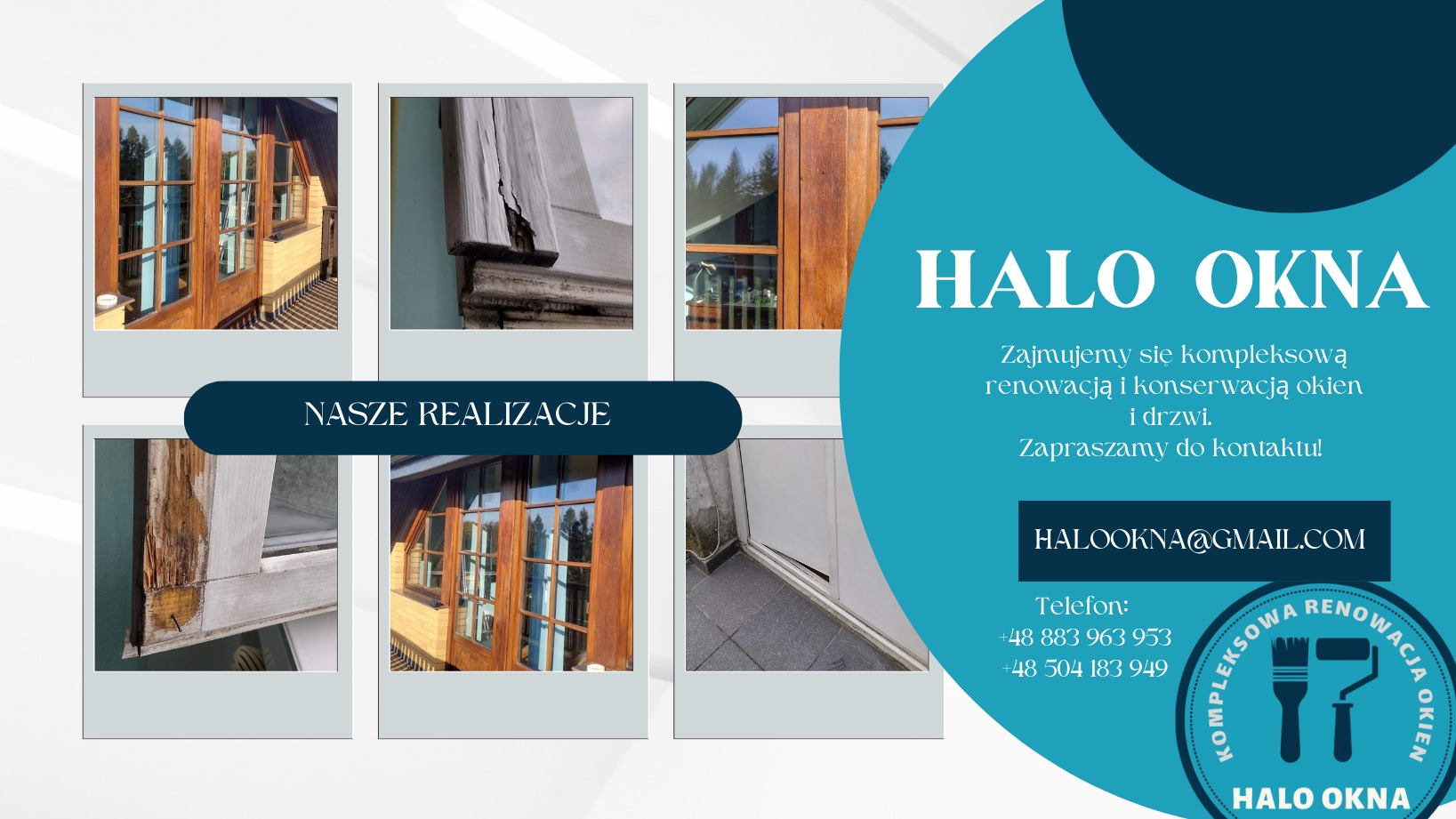 Renowacja, naprawa, serwis, regulacja okien i drzwi balkonowych drewnianych oraz PVC.