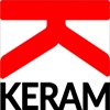 Logo firmy KERAM w kolorze czerwono-czarnym na białym tle.