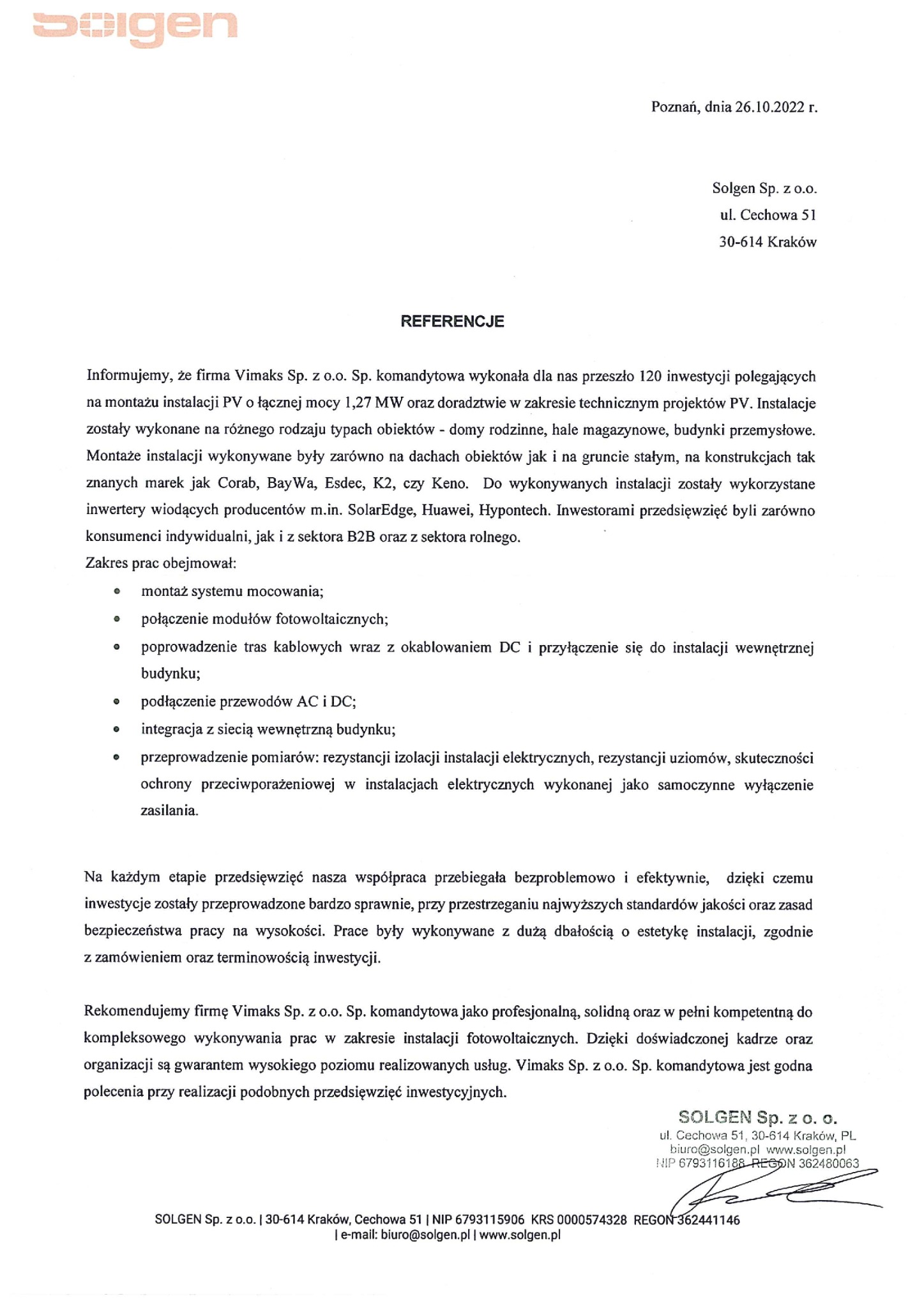 Referencje fotowoltaika