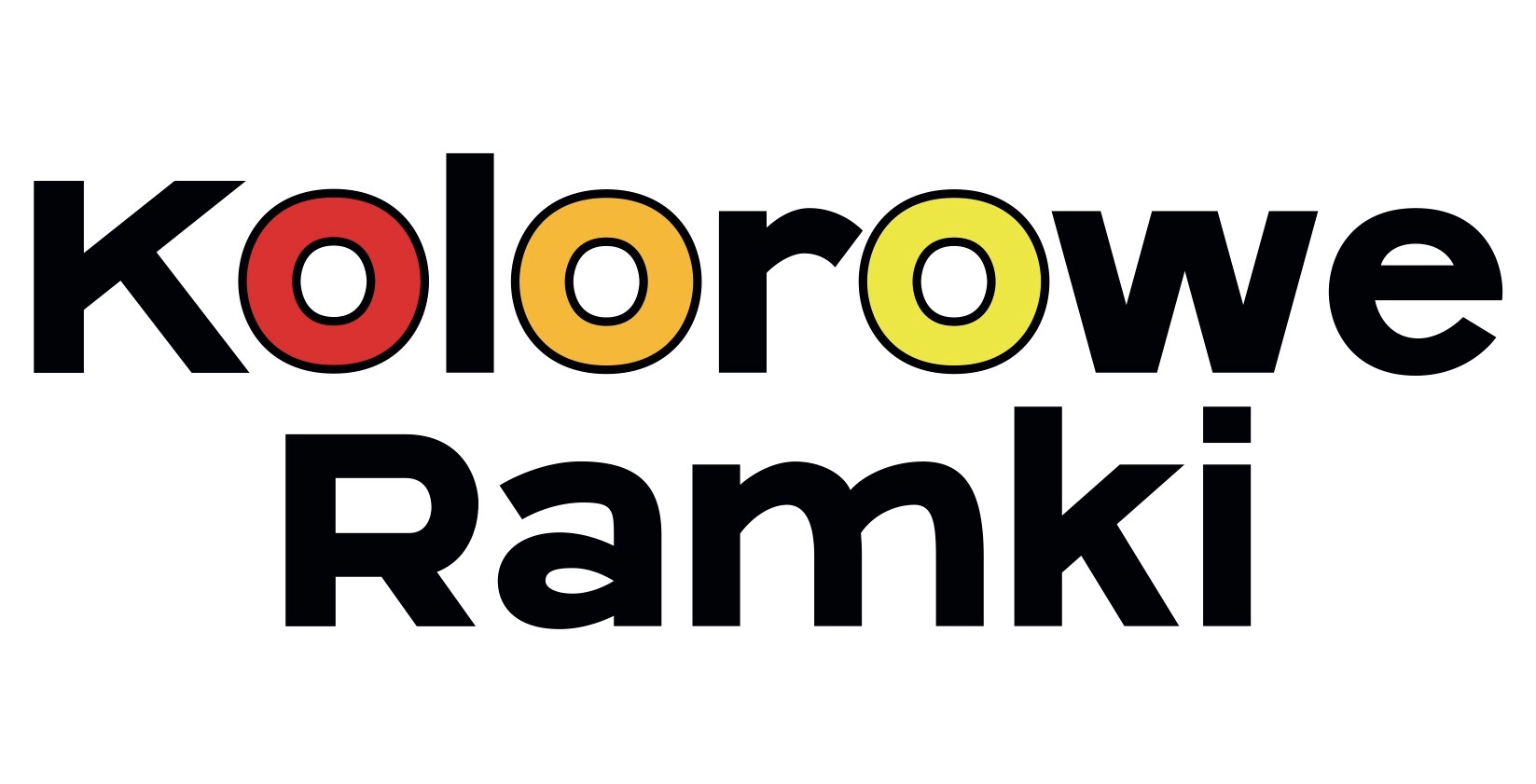 Logo firmy z napisem 'Kolorowe Ramki', gdzie litery 'O' w słowie 'Kolorowe' są w kolorach czerwonym, pomarańczowym i żółtym, a reszta tekstu jest czarna na białym tle.