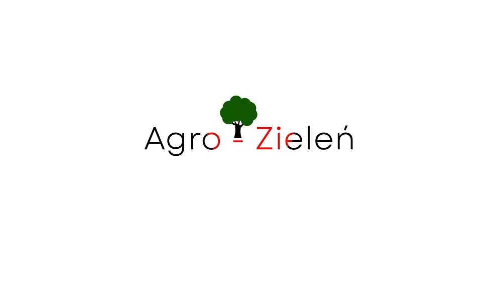 Logo firmy Agro-Zieleń z zielonym drzewkiem nad czerwonym napisem 'Zieleń'.