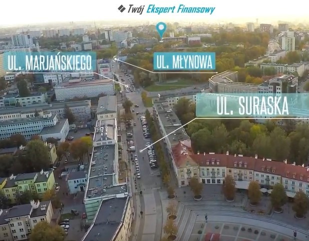 Lokalizacja biura widziana ze szczytu Ratusza