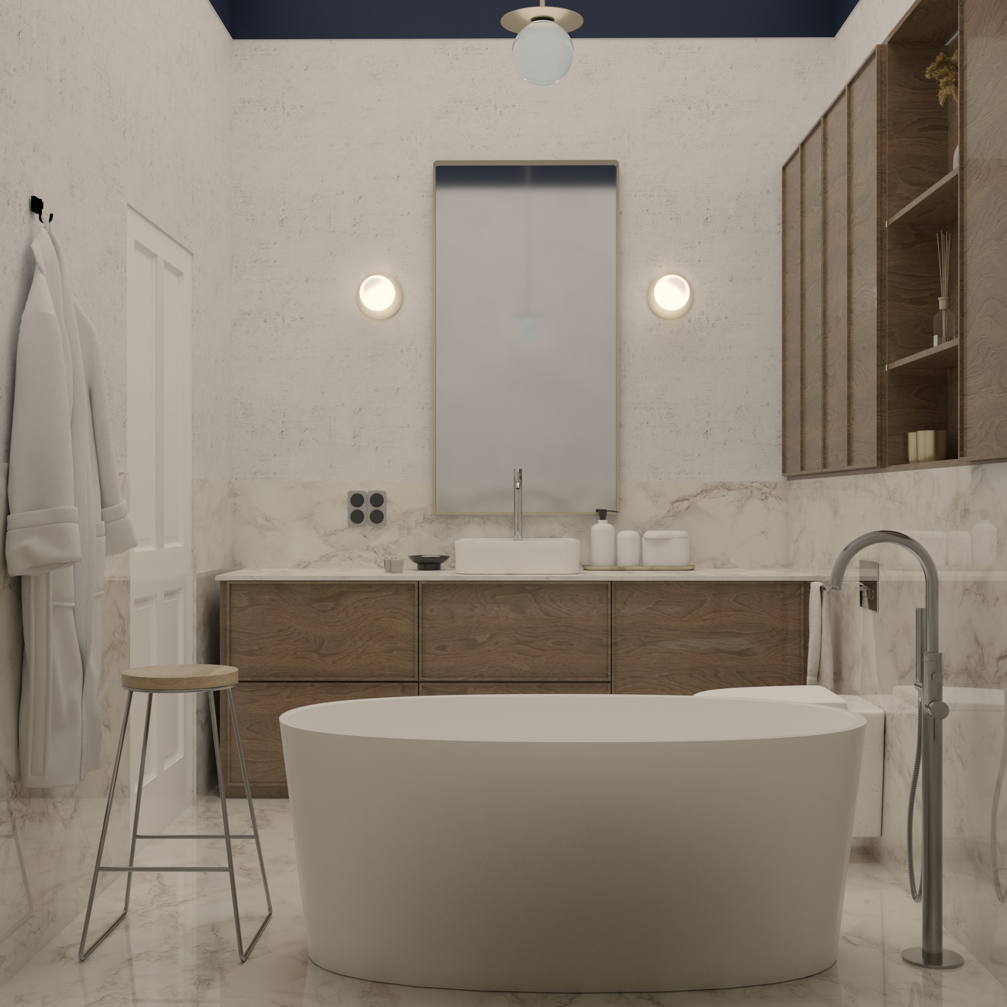 łazienka z wanną wolnostojącą