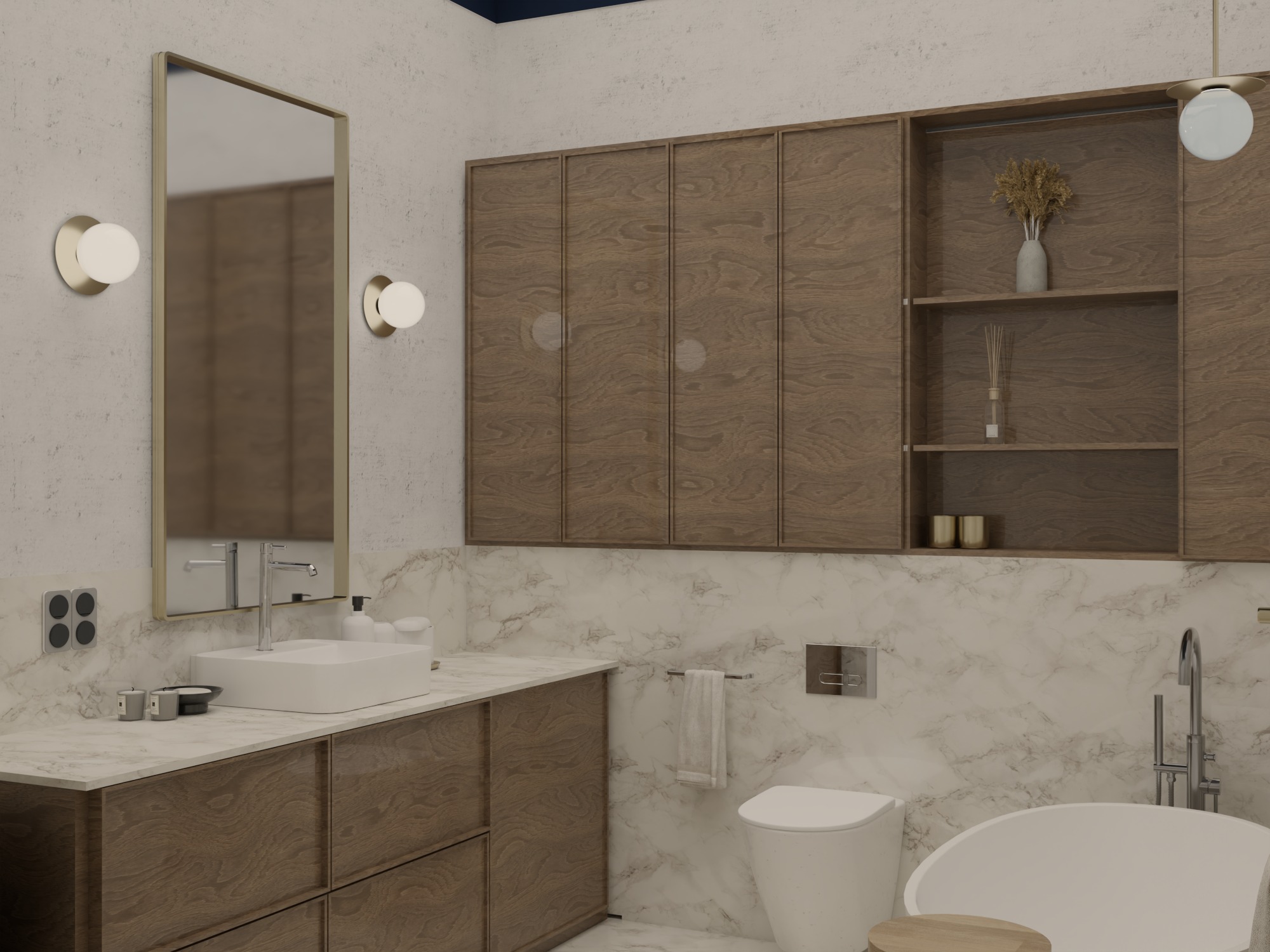 łazienka w neutralnych kolorach. Projekt łazienki Zgorzelec