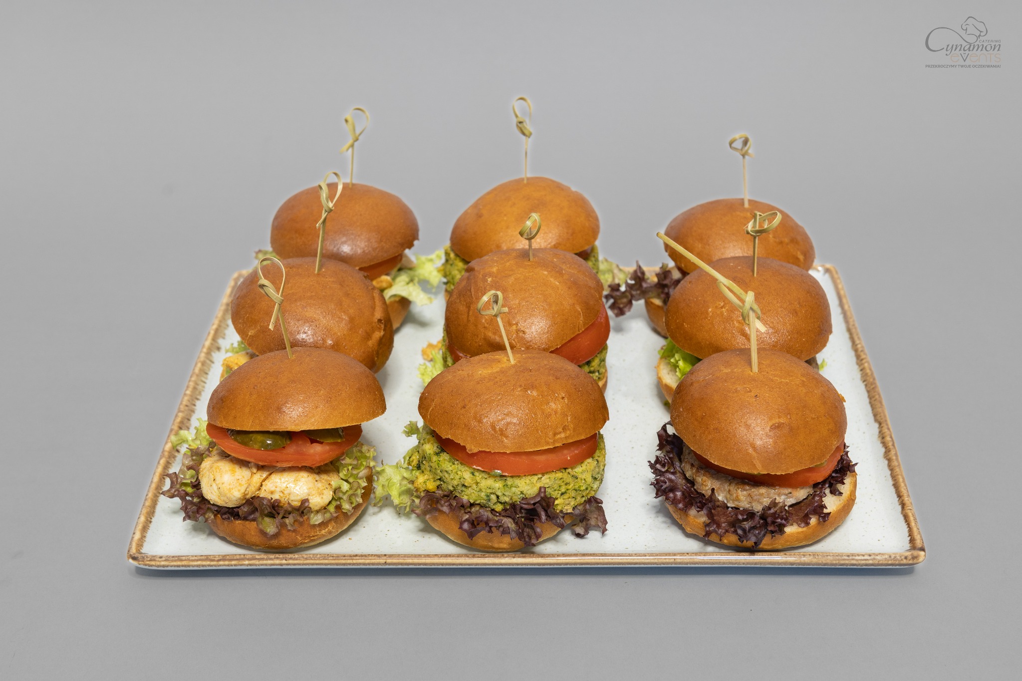 Mini burgery 3 rodzaje – 30 sztuk