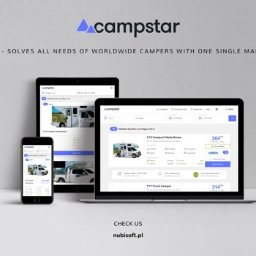 Campstar to zagraniczny portal zajmujący się wynajmem kamperów na całym świecie. Całość wykonania to nasze dzieło.