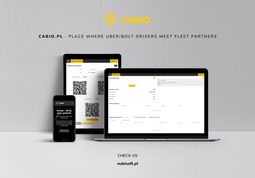 Cabio to program do obsługi partnerów Ubera, Bolt i FreeNow. Stworzony w całości przez NubiSoft.
