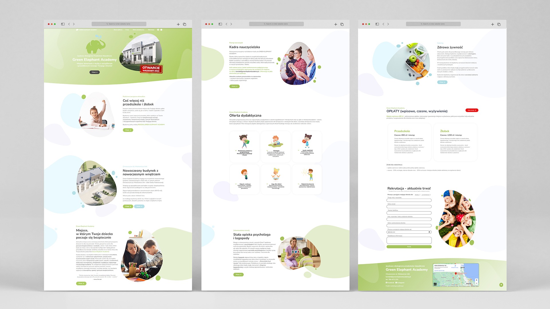 Projekt strony internetowej przedszkola