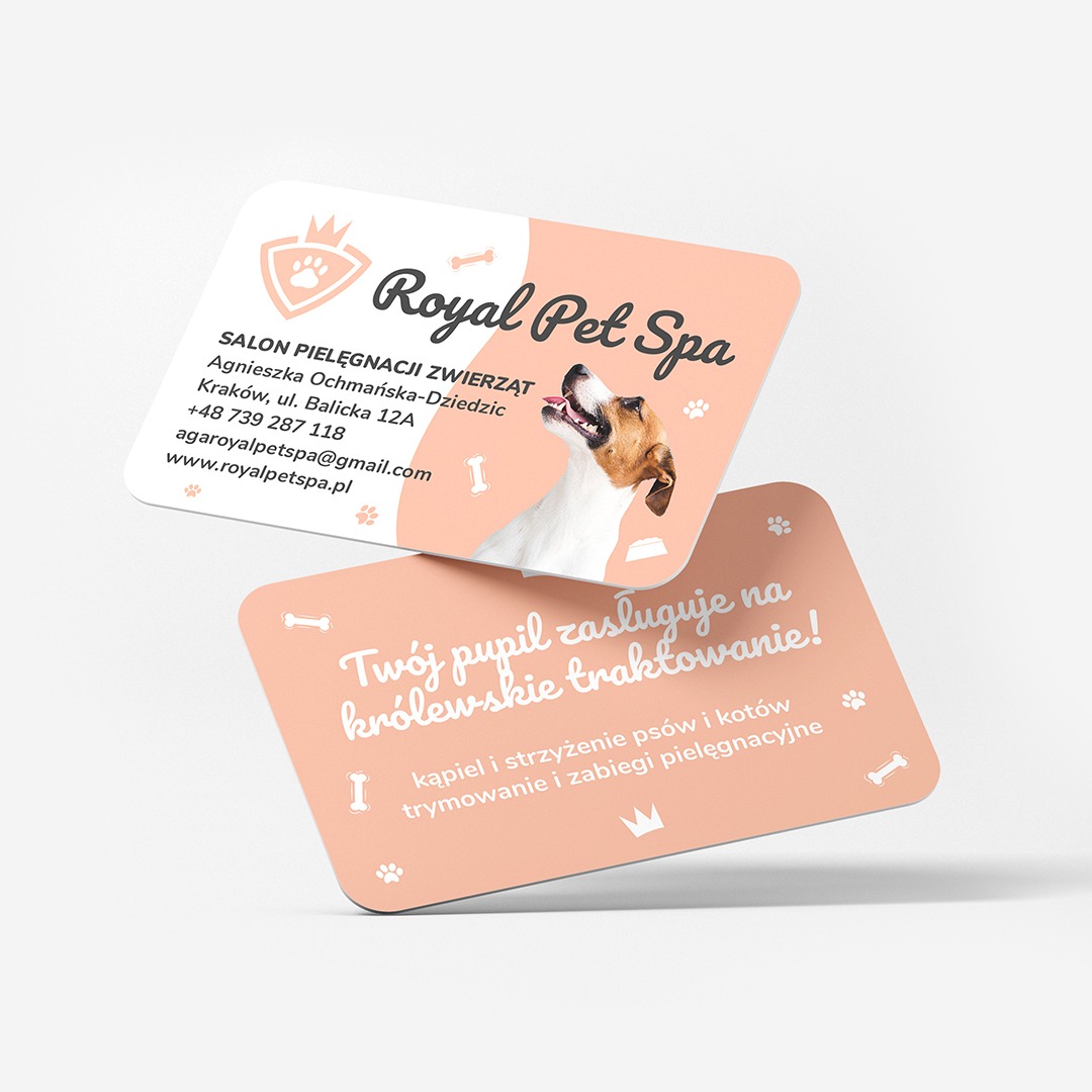 Projekt wizytówki salonu pielęgnacji zwierząt