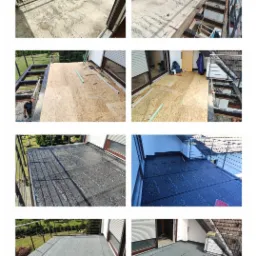 Izolacja i zabezpieczenie tarasu pod system paneli ryflowanych z drewna.