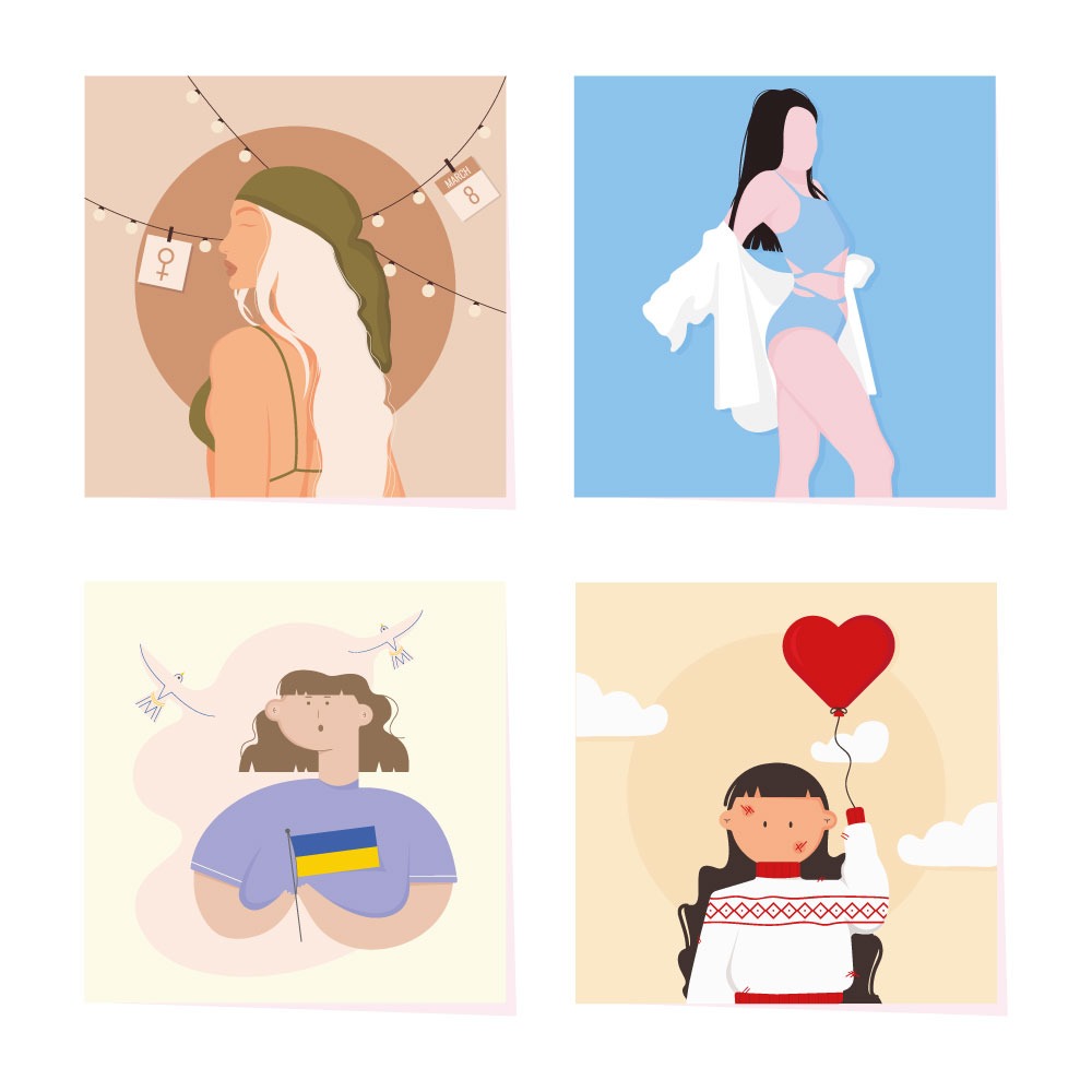 Ilustracje w stylu 'Faceless' oraz ?Flat'