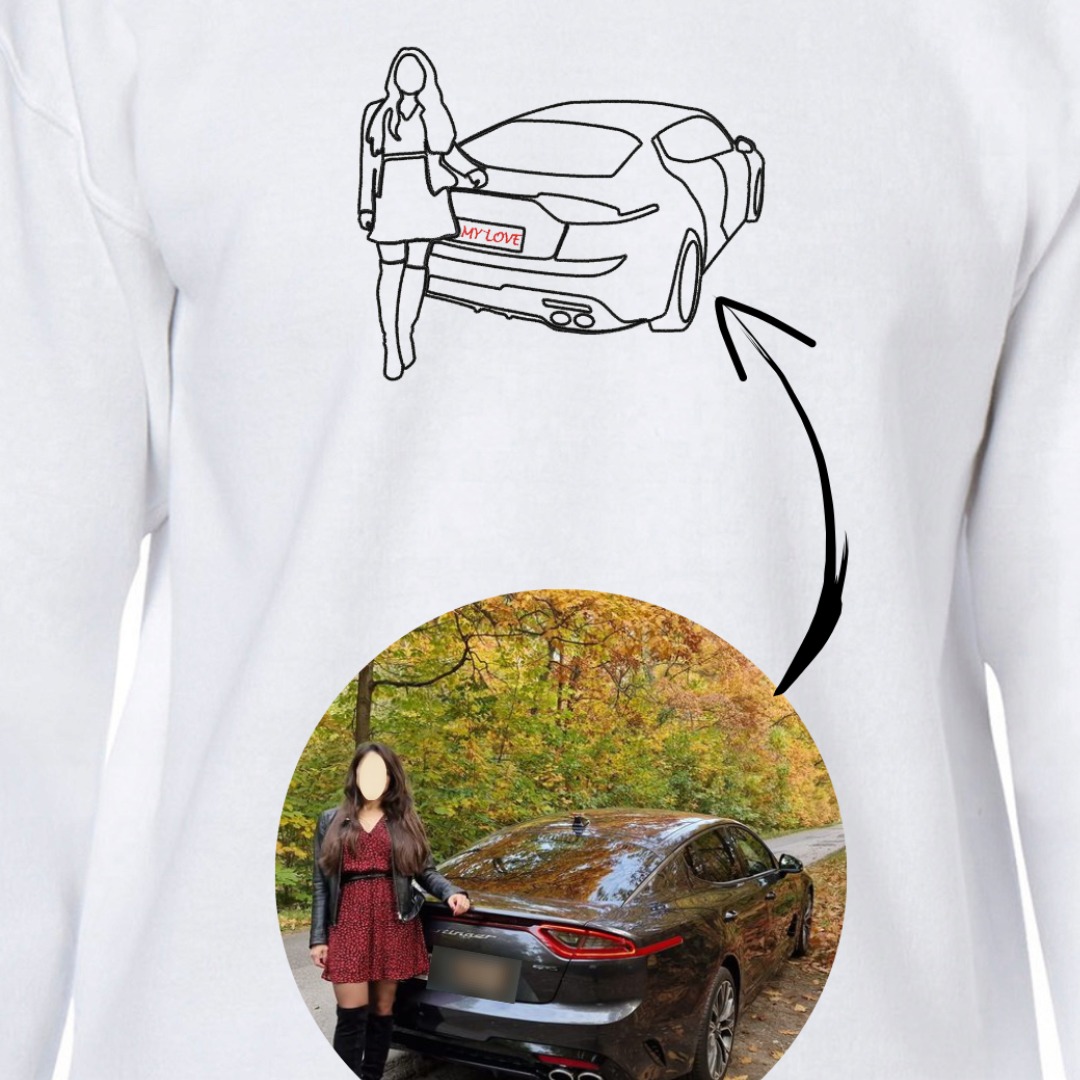 bluza z haftowanym obrysem Twojego zdjęcia