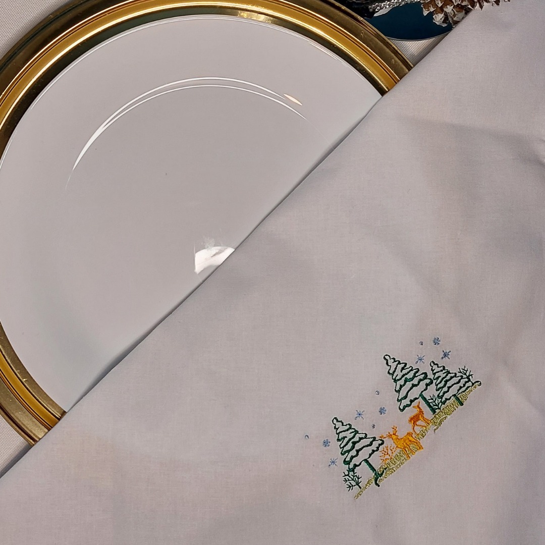 świąteczne serwetki z haftem, zamówienia indywidualne