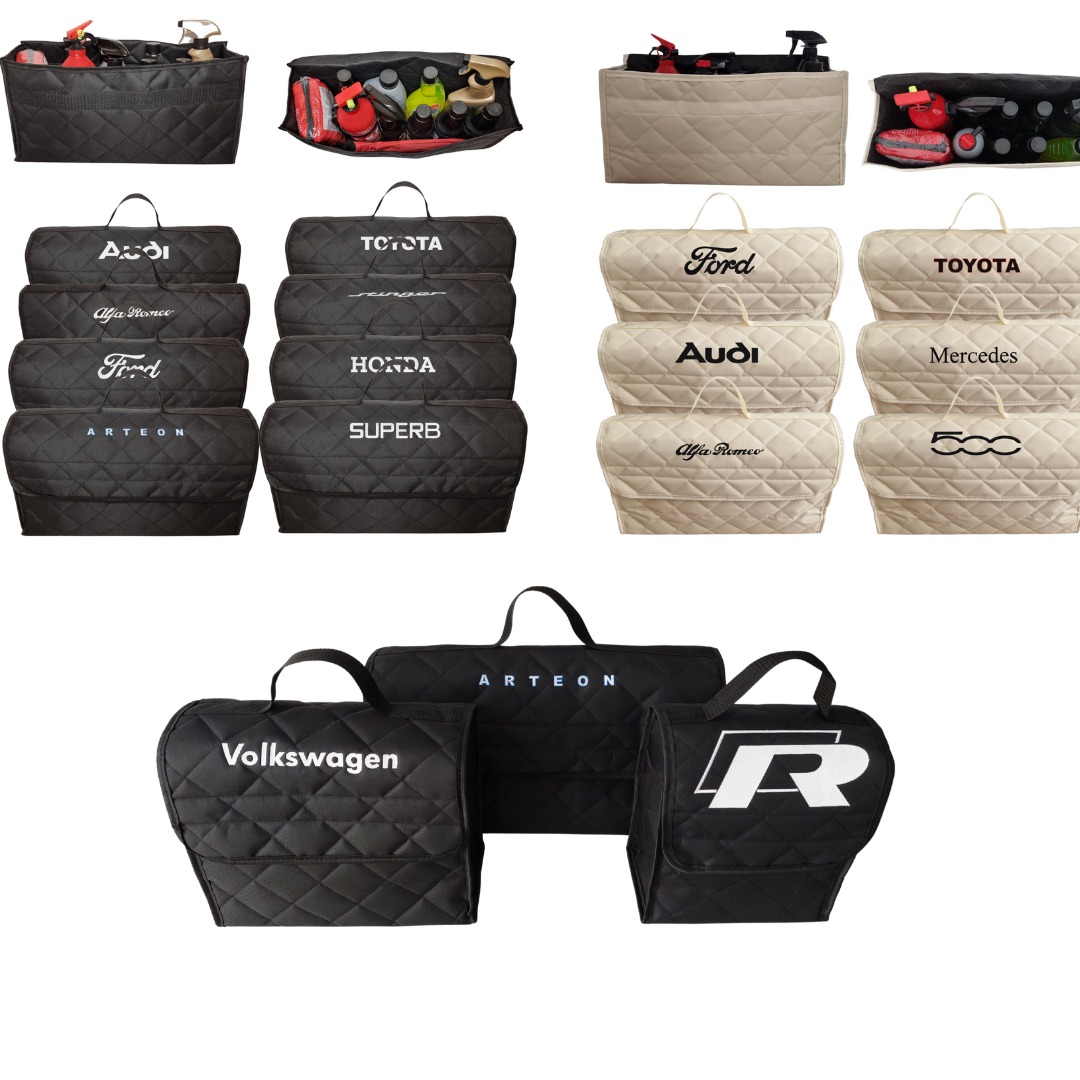 torby samochodowe, do bagażnika z personalizowanym haftem, dopasuj organizer do swojego auta.