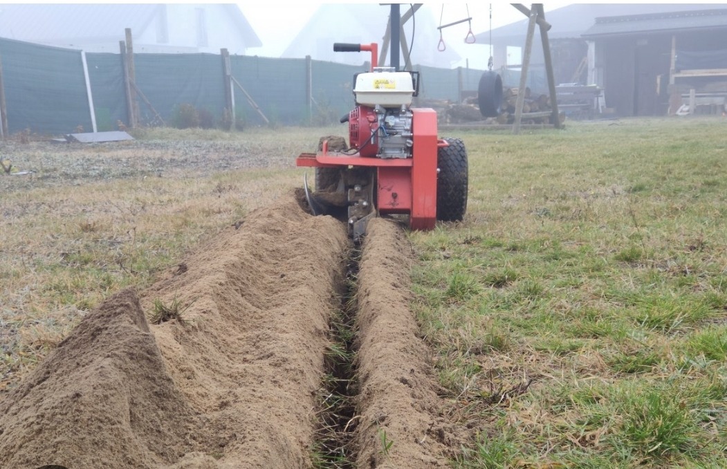 Wykopy liniowe pod kable nawodnienia głębokość kopania 60cm