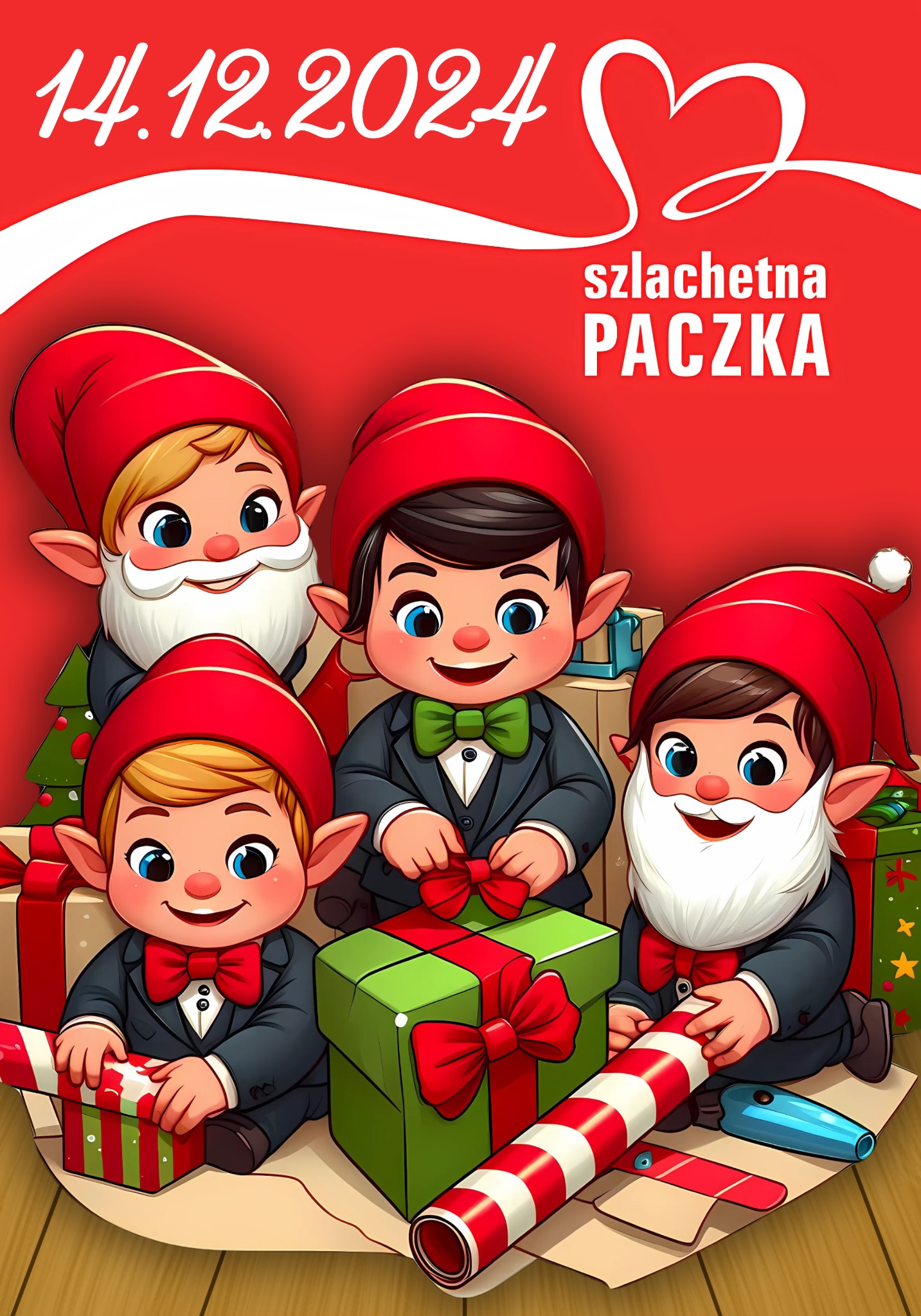 Plakat przygotowany na zlecenie firmy która organizowała wśród pracowników 'Szlachetną Paczkę'