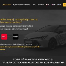 Strona internetowa dla firmy zatrudniającej taksówkarzy. Wordpress.  WPML. Trójjęzyczna strona internetowa