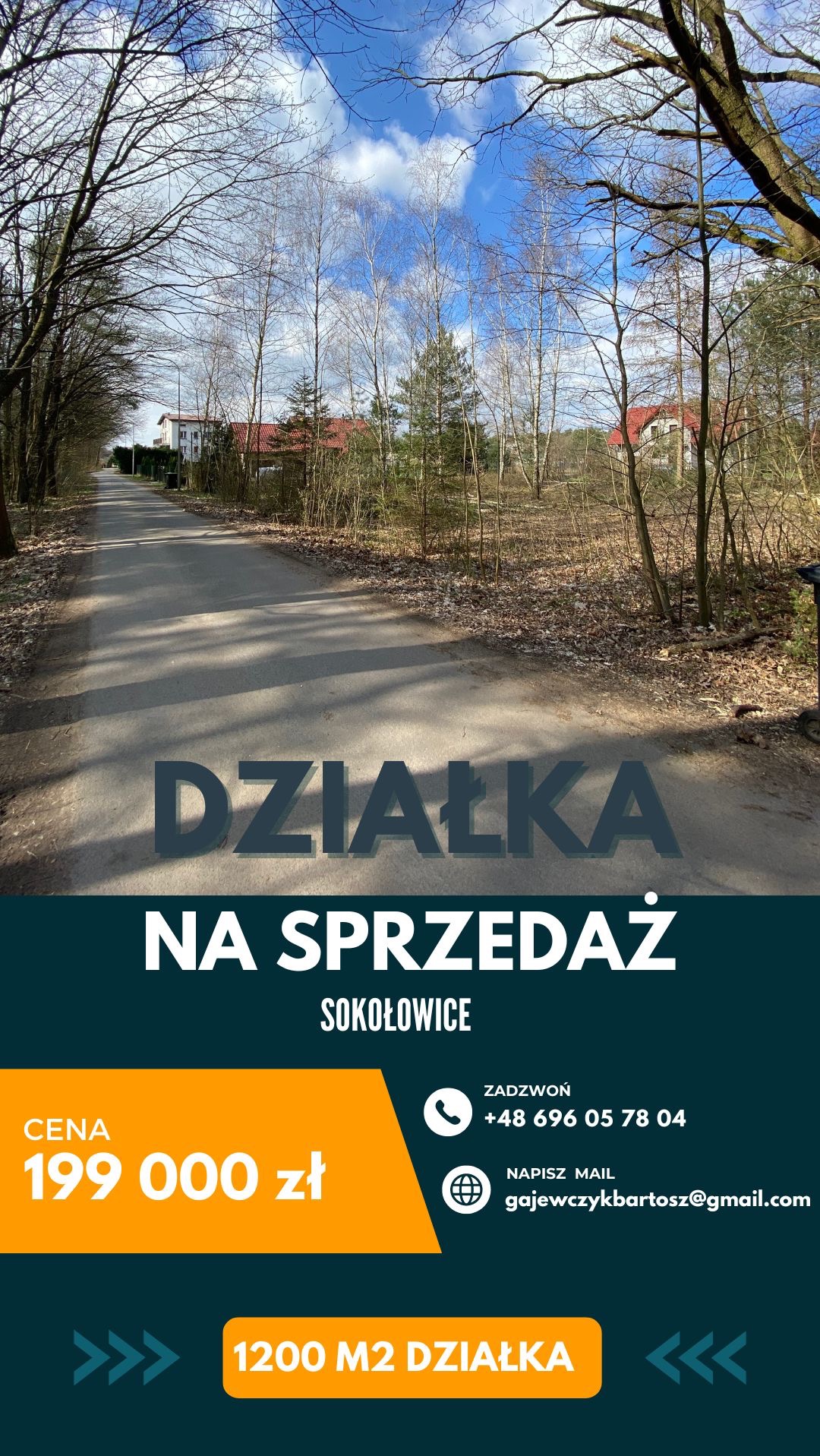 Sokołowice działka nr 512. 1200m2.