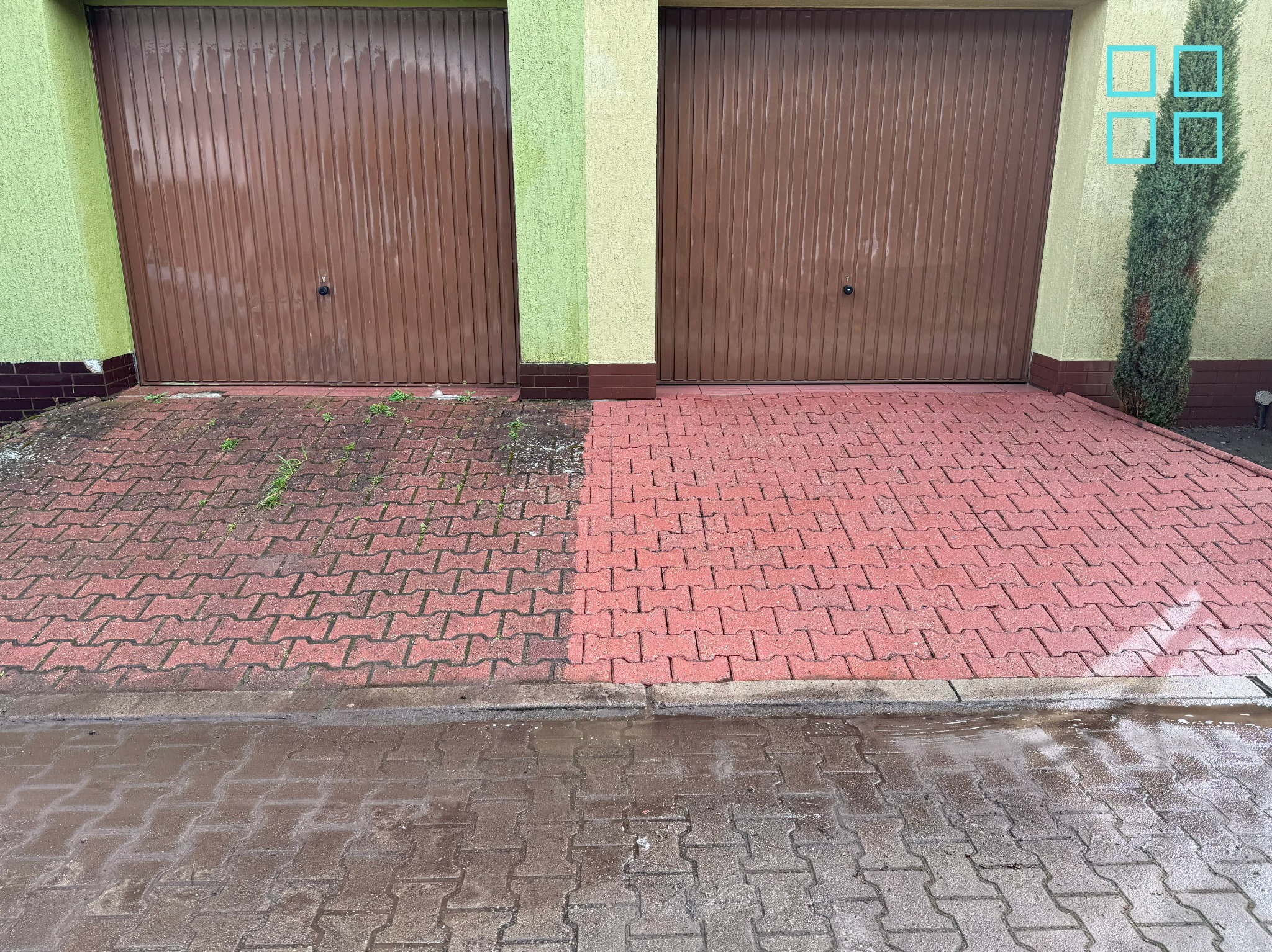 Mycie podjazdu - przed i po