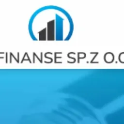 Logo firmy GB Finanse Sp. z o.o. z symbolem wzrostu na niebieskim tle.