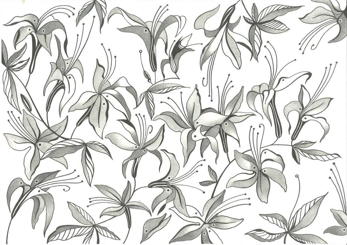 Zlecenie: Projekt tapety w azalie do wnętrza luksusowego jachtu Azaelia.