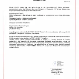 Pełnomocnictwo do wykonywania zawodu ;)