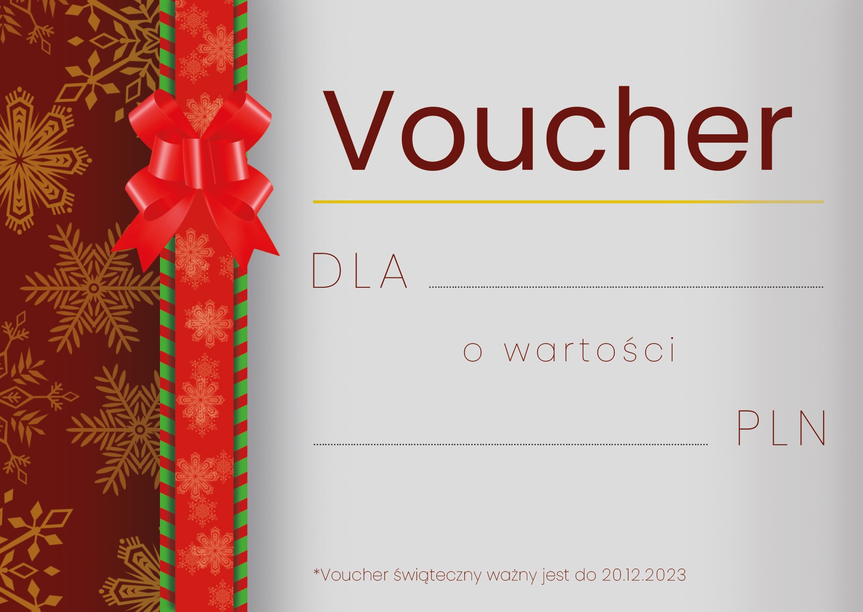 projekt voucheru świątecznego