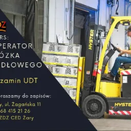 Zapraszamy na kurs operatora wózka jezdniowego z egzaminem UDT. Zapewniamy wysoki poziom kształcenia i atrakcyjne ceny.