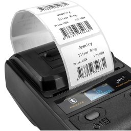 Mobilna Mini drukarka termiczna etykieta kieszonkowa. Może pracować poprzez Bluetooth np. z telefonem albo poprzez kabel z komputerem. Aplikacja do wydruku etykiet pod windows i Androida