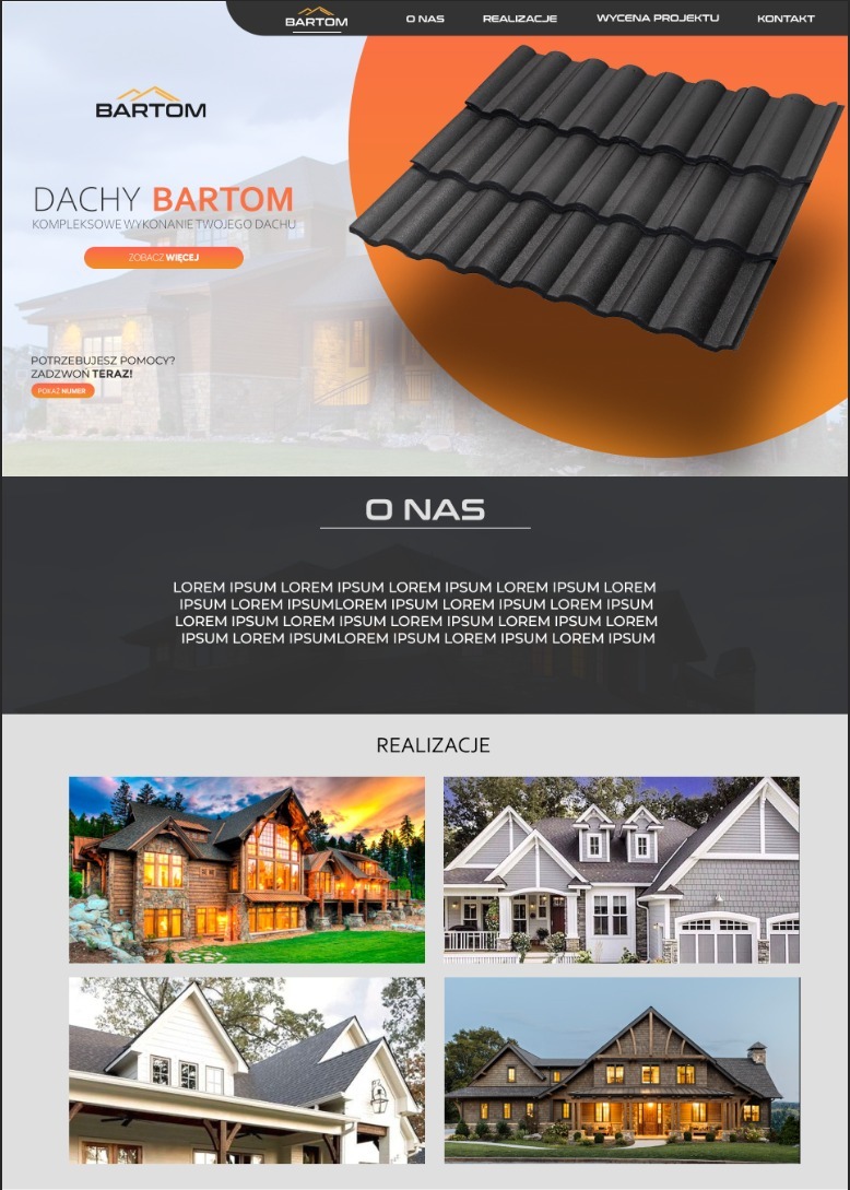 Aplikacja WWW dla firmy która zajmuje się tworzeniem dachów