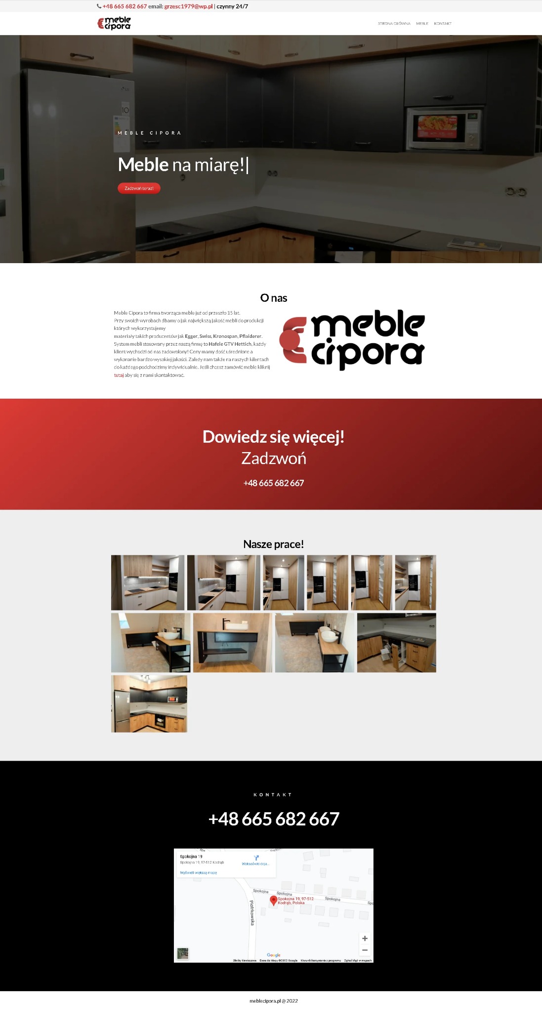 Aplikacja www dla firmy zajmującej się tworzeniem Mebli