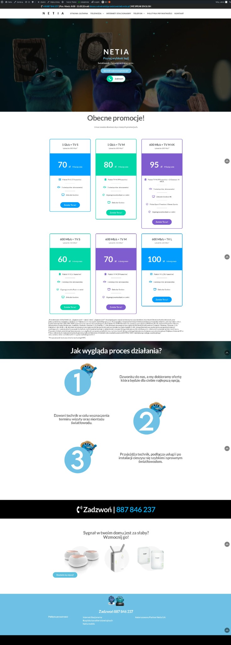 Aplikacja WWW dla pod firmy zespołu Netia