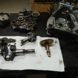 Rozebrany uszkodzony silnik