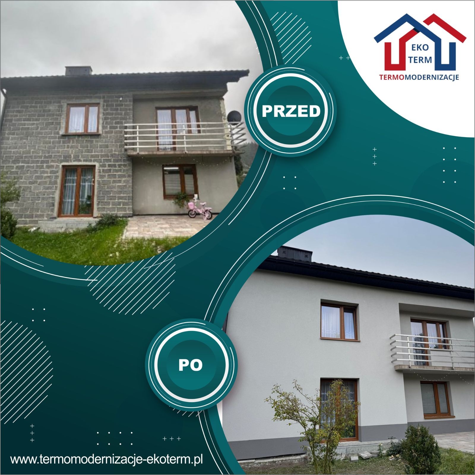 Kompleksowa termomodernizacja - Styropian - 15 cm grafit 0,032 Tynki sylikonowy