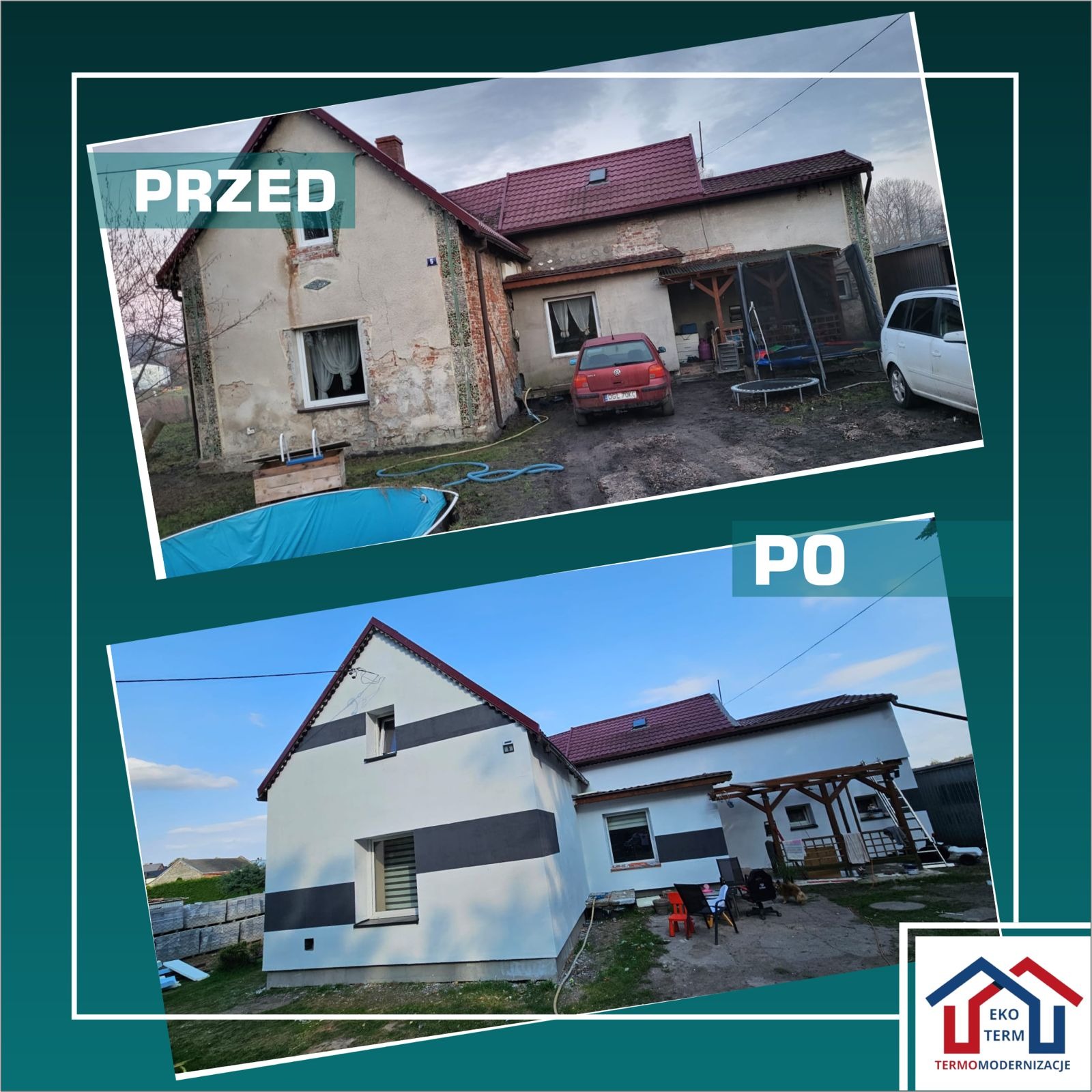 Kompleksowa termomodernizacja z dotacją Styropian grafitowy 20 cm 0,032 Tynk sylikonowy